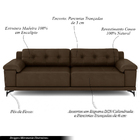 Sofá Living 4 Lugares 295cm Agostino Pés Design Em Ferro Cour