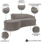 Sofá Living 4 Lugares 300cm Braço Direito Mozart D06 Boucle B