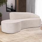 Sofá Living 4 Lugares 300cm Braço Direito Mozart D06 Linho Cr