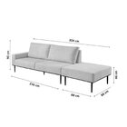 Sofá Living 4 Lugares Arezzo Invertido 304cm Grafite