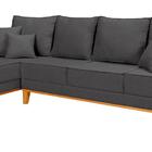 Sofá Living 4 Lugares Beny Chaise Pés E Base Em Madeira Linho