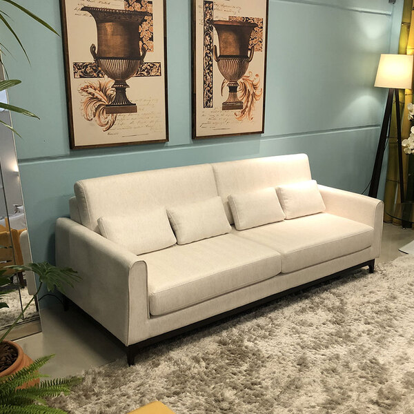 Sofá Living 4 Lugares Porto Belo 200 Cm Debrum Braço Redondo