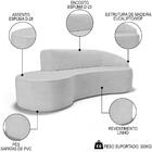 Sofá Living  3 Lugares 210cm Braço Direito Mozart D06 Linho C