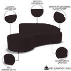 Sofá Living  3 Lugares 210cm Braço Direito Mozart D06 Sintéti