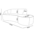 Sofá Living  3 Lugares 210cm Braço Esquerdo Mozart D06 Veludo