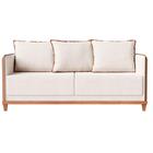 Sofá Living Alabama 4 Lugares Linho Bege Com Couro Marrom 1,8