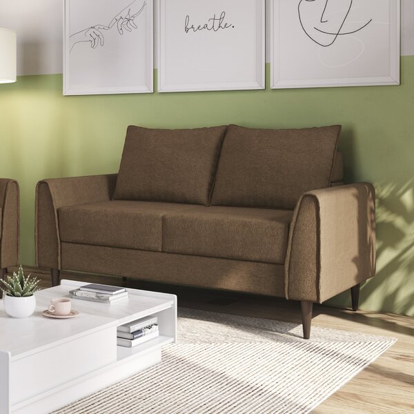 Sofá Living Bienna 2 Lugares Estrutura E Pés Em Eucalipto Tec