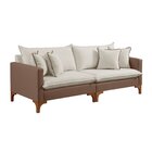 Sofá Living Bipartido Com 4 Almofadas 220cm Bouclé Espanha