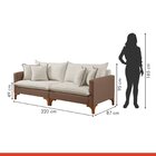 Sofá Living Bipartido Com 4 Almofadas 220cm Bouclé Espanha