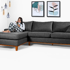 Sofa Living California 4 Lugares Com Chaise Revestido Linho B