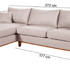Sofa Living California 4 Lugares Com Chaise Revestido Linho B