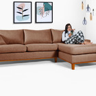 Sofa Living California 4 Lugares Com Chaise Revestido Linho B