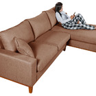 Sofa Living California 4 Lugares Com Chaise Revestido Linho B