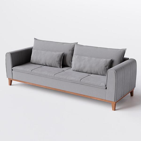 Sofá Living Cama Inbox Andorra 2,50m Com Molas Bonnel Suede V