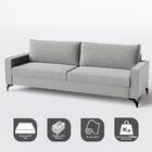 Sofá Living Cama Inbox Kiev 2,20m Linho Cinza Claro