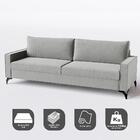 Sofá Living Cama Inbox Kiev 2,40m Linho Cinza Claro