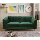 Sofá Living Camel 3 Lugares Via Encanto Veludo Verde Musgo