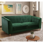 Sofá Living Camel 3 Lugares Via Encanto Veludo Verde Musgo
