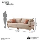 Sofá Living Canela 4 Lugares 225 Cm Linho Bege