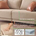 Sofá Living Canela 4 Lugares 225 Cm Linho Bege