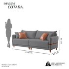 Sofá Living Canela 4 Lugares 225 Cm Linho Cinza/marrom