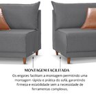 Sofá Living Canela 4 Lugares 225 Cm Linho Cinza/marrom