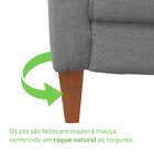 Sofá Living Canela 4 Lugares 225 Cm Linho Cinza/marrom