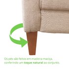 Sofá Living Canela 4 Lugares 245 Cm Linho Bege