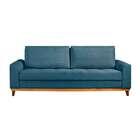 Sofá Living Casal 3 Lugares Alegra Linho Poliéster Azul