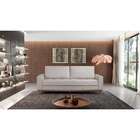 Sofá Living Casal 3 Lugares Alegra Linho Poliéster Bege