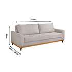 Sofá Living Casal 3 Lugares Alegra Linho Poliéster Palha