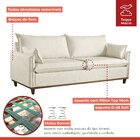 Sofá Living Com Almofas 3 Lugares 220cm Escócia Em Linho