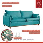 Sofá Living Com Almofas 3 Lugares 220cm Escócia Em Linho