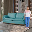 Sofá Living Com Almofas 3 Lugares 220cm Escócia Em Linho