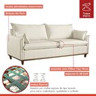 Sofá Living Com Almofas 3 Lugares 240cm Escócia Em Linho