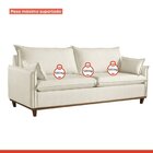 Sofá Living Com Almofas 3 Lugares 240cm Escócia Em Linho