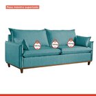 Sofá Living Com Almofas 3 Lugares 240cm Escócia Em Linho