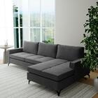 Sofá Living Com Chaise Direita Cama Inbox Kiev 2,70m Linho Ci