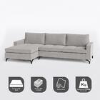 Sofá Living Com Chaise Esquerda Cama Inbox Kiev 2,40m Linho C