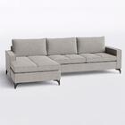 Sofá Living Com Chaise Esquerda Cama Inbox Kiev 2,40m Linho C