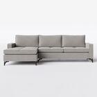 Sofá Living Com Chaise Esquerda Cama Inbox Kiev 2,40m Linho C