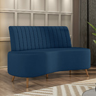 Sofá Living Decorativo 2 Lugares 1 35m Katara Azul Veludo G33