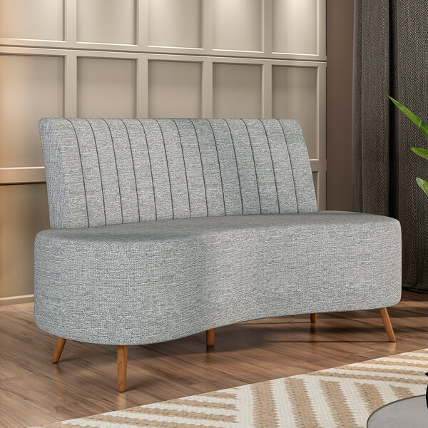 Sofá Living Decorativo 2 Lugares 1 35m Katara Cinza Linho G33