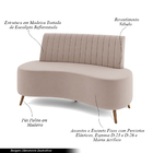 Sofá Living Decorativo 2 Lugares 1 60m Katara Rosê Veludo G33