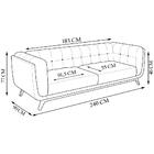 Sofá Living Decorativo 3 Lugares 240cm Bellart M22 Bouclê Bra