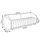 Sofá Living Decorativo 3 Lugares 292cm Meris M22 Bouclê Preto