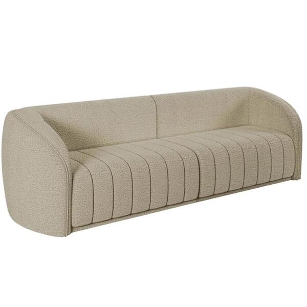 Sofá Living Decorativo 4 Lugares 332cm Meris Z32 Boucle Bege