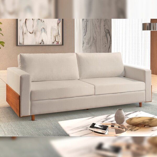 Sofá Living Encosto Fixo Com Almofadas Soltas 230cm Julia Mm