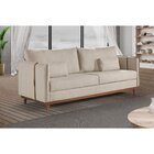Sofá Living Fixo 200cm Linho Caribe Bege