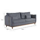 Sofá Living Fixo 220cm Linho Caribe Cinza